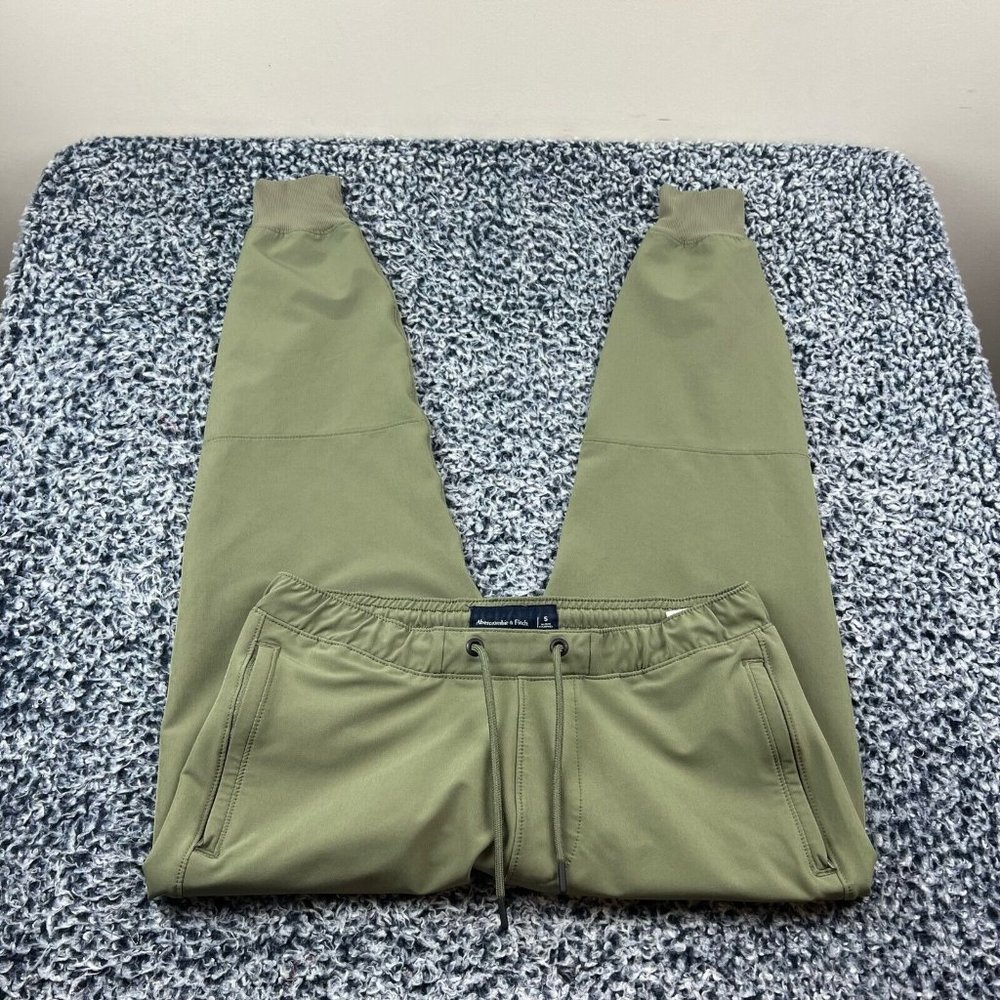 Abercrombie & Fitch Jogger Pants Womens Small Green Stretch Athleisure Pockets